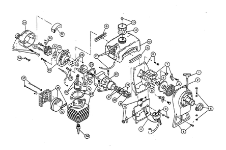 Fig-0 Diagram and Parts List for RYAN B270  Ryobi Trimmer