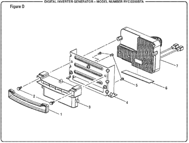 Figure D Diagram and Parts List for RYC I2200 BTA (Rev 01)(090930328)(2017-12) Ryobi Generator