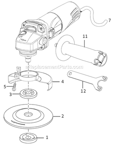 Page A Diagram and Parts List for AG401  Ryobi Angle Grinder