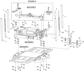 Page B Diagram and Parts List for AP1300  Ryobi Planer Jointer