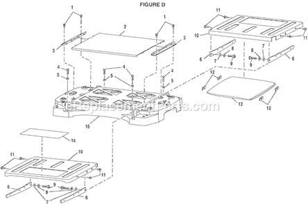 Page D Diagram and Parts List for AP1300  Ryobi Planer Jointer