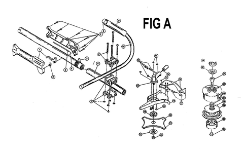 Fig-1 Diagram and Parts List for IDC580 206042751 Ryobi Trimmer