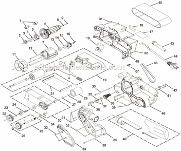 Page A Diagram and Parts List for BE318-2  Ryobi Belt or Drum Sander