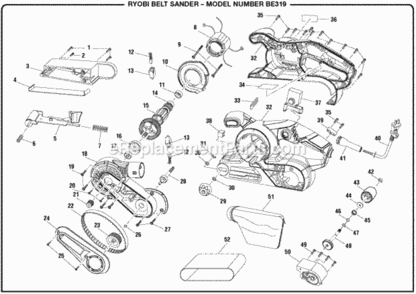 Part Location Diagram of 039820001104 Ryobi Yoke / Front Roller Assembly