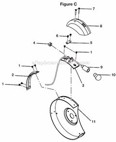Page C Diagram and Parts List for BGH616  Ryobi Angle Grinder