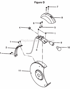 Page D Diagram and Parts List for BGH616  Ryobi Angle Grinder