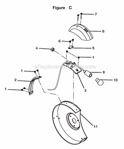 Page C Diagram and Parts List for BGH827  Ryobi Angle Grinder