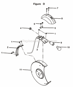 Page D Diagram and Parts List for BGH827  Ryobi Angle Grinder