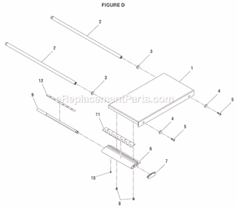 Page D Diagram and Parts List for BS1001SV  Ryobi Band Saw