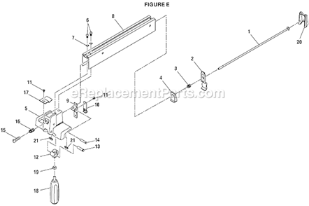Page E Diagram and Parts List for BS1001SV  Ryobi Band Saw