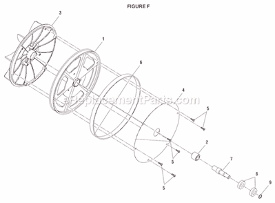 Page F Diagram and Parts List for BS1001SV  Ryobi Band Saw