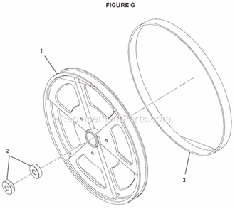 Page G Diagram and Parts List for BS1001SV  Ryobi Band Saw