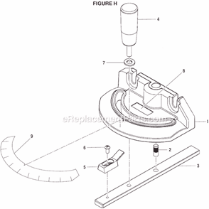 Page H Diagram and Parts List for BS1001SV  Ryobi Band Saw