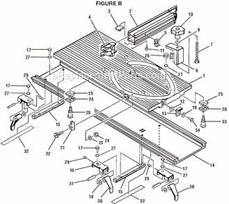 Part Location Diagram of 0181010101-94 Ryobi Miter Table Top