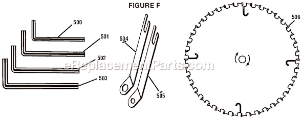 Page F Diagram and Parts List for BT3100  Ryobi Table Saw