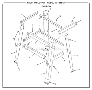 Part Location Diagram of 152010211 Ryobi Foot Pad