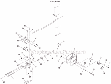 Page H Diagram and Parts List for BTS15  Ryobi Table Saw