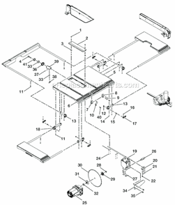 Page A Diagram and Parts List for BTS16  Ryobi Table Saw