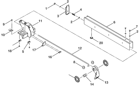 Page C Diagram and Parts List for BTS16  Ryobi Table Saw