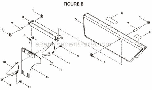 Page B Diagram and Parts List for BTS20R  Ryobi Table Saw