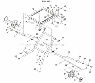 Page I Diagram and Parts List for BTS20R  Ryobi Table Saw