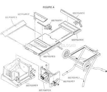 Page A Diagram and Parts List for BTS20  Ryobi Table Saw