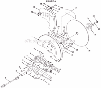 Part Location Diagram of C357125BB Ryobi Handle Assembly