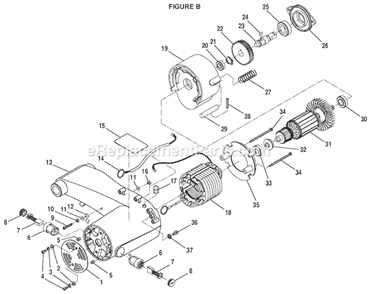 Page B Diagram and Parts List for C357  Ryobi Chop Saw