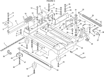Page C Diagram and Parts List for C357  Ryobi Chop Saw