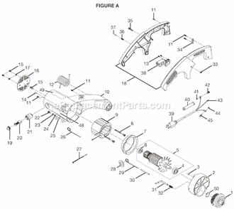 Page A Diagram and Parts List for C358  Ryobi Chop Saw