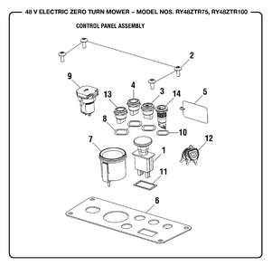Figure K Diagram and Parts List for RY 48ZTR75 (Rev 01)(099749015)(2019-05) Ryobi Lawn Tractor