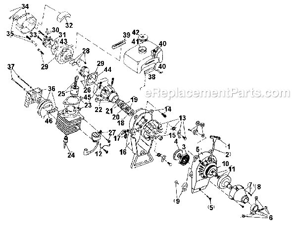 Page A Diagram and Parts List for RYAN274-2 909002827-009159700 Ryobi Trimmer