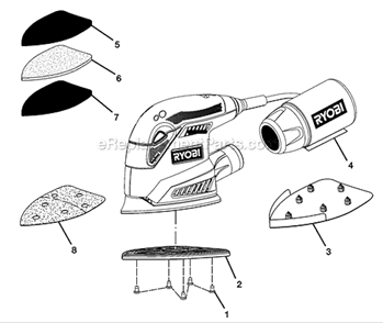 Part Location Diagram of 39065005022 Ryobi Dust Bag Assembly