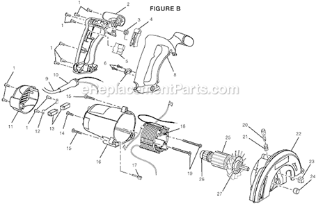 Page B Diagram and Parts List for CSB122  Ryobi Circular Saw