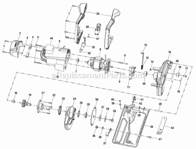 General_Assembly Diagram and Parts List for CSB124G  Ryobi Circular Saw