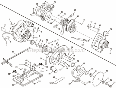Page A Diagram and Parts List for CSB130  Ryobi Circular Saw