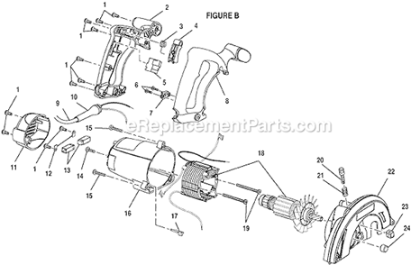 Page B Diagram and Parts List for CSB131K  Ryobi Circular Saw