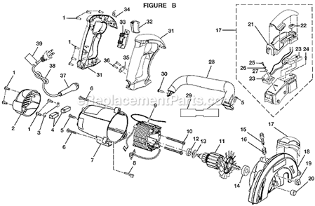 Page B Diagram and Parts List for CSB132L  Ryobi Circular Saw