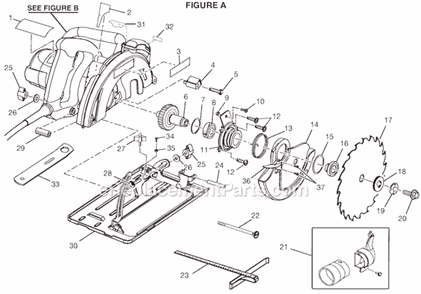 Page A Diagram and Parts List for CSB140LZ  Ryobi Circular Saw