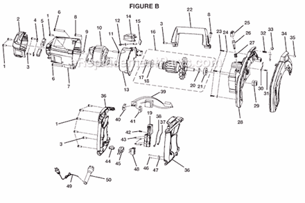 Page B Diagram and Parts List for CSB142LZ  Ryobi Circular Saw