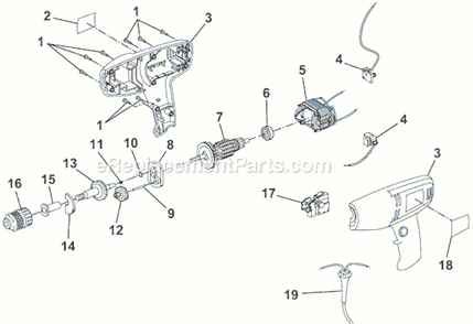 Page A Diagram and Parts List for D28VSR  Ryobi Electric Drill