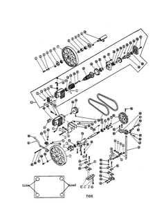 Motor/Top Wheel Diagram and Parts List for BS-360NR  Ryobi Band Saw