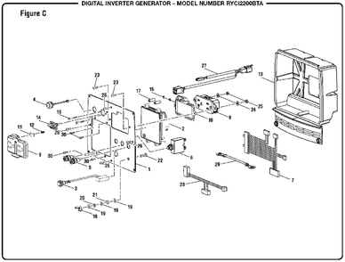 Part Location Diagram of 290432015 Ryobi Gencontrol Display Assembly