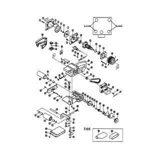 Belt Sander Diagram and Parts List for BE-424  Ryobi Belt or Drum Sander