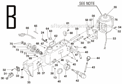 Page B Diagram and Parts List for DP120  Ryobi Drill Press