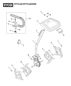 General Assembly Diagram and Parts List for RY TIL66 (Rev 03)(090119016)(2021-08) Ryobi Trimmer