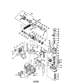 Gas Rotary Hammer Diagram and Parts List for ER-382K  Ryobi Hammer Drill