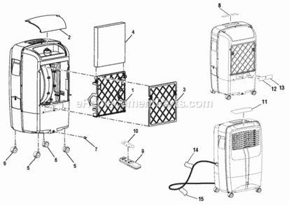 Page A Diagram and Parts List for EVC700  Ryobi Air Conditioner