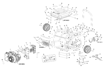 Figure A Diagram and Parts List for RY 908000 E (Rev 01)(090930339)(2018-09) Ryobi Generator