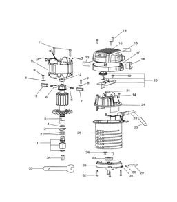Fig-0 Diagram and Parts List for RE1802M  Ryobi Router